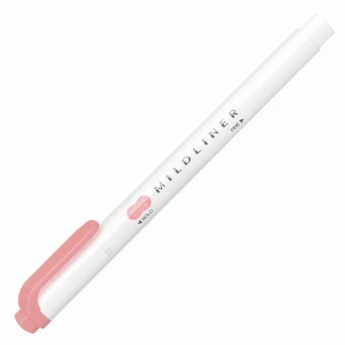 Zebra Mildliner Double-Sided Highlighter - Fine / Bold – Mild Smoke Red / WKT7-MSR - New Color