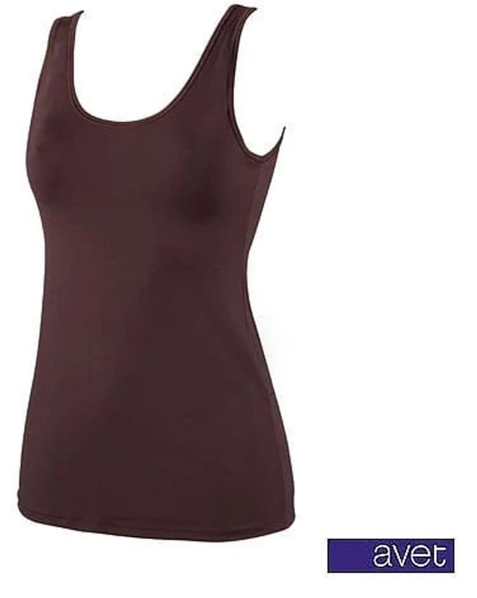 Avet Dames hemd microfiber 7591 - Polyamide dames onderhemd - Naadloos Singlet - Bordeaux / XL