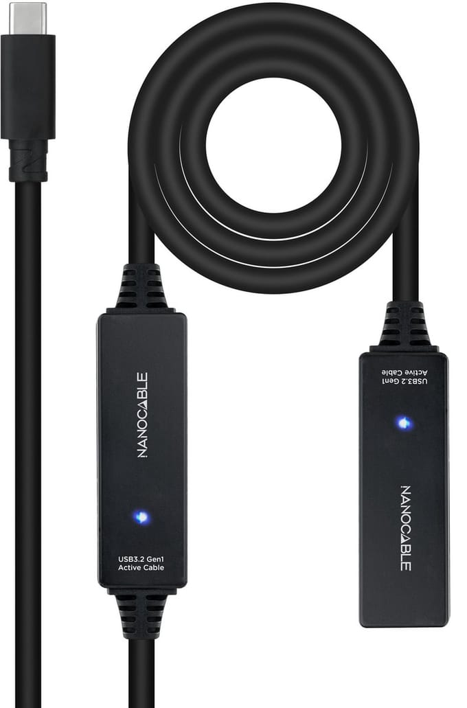 Nanocable 10.01.1312 USB-kabel USB 3.2 Gen 1 (3.1 Gen 1) 10 m USB C Zwart