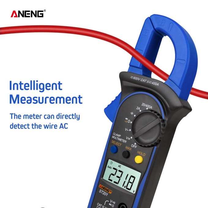 ANENG ST201 Digitale stroomtangmultimeter 4000 tellingen stroomtangampèremeters transistor