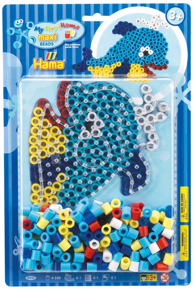 Hama Maxi Strijkkralen Blister Pack Dolfijn 250 Stuks