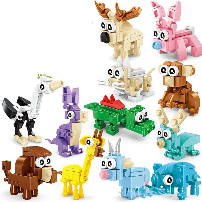 Grappige Vreugde Insecten Dieren Beeldjes Set Mini Bouwstenen Speelgoed Assemblage 3D Constructor Micro Bakstenen Voor Kinderen Jongens Cadeau Speelgoed W145106WW-