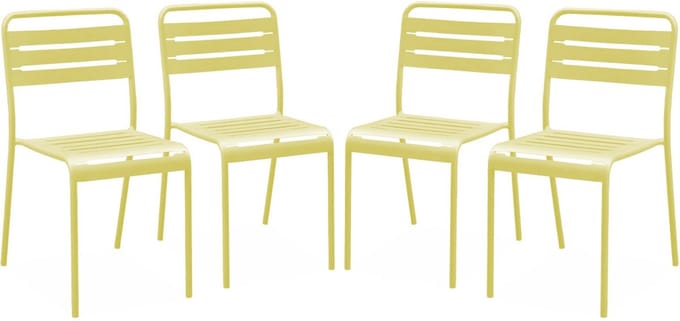sweeek - Set van 4 tuinstoelen metaal - amélia
