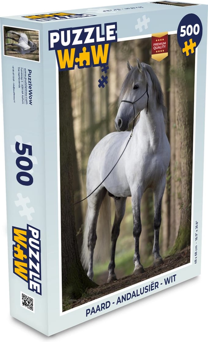Puzzel Paard - Andalusiër - Wit - Legpuzzel - Puzzel 500 stukjes