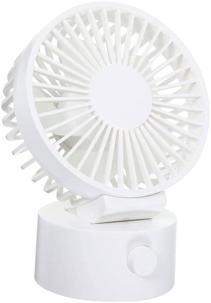 LISM-USB-oplaadbare bureauventilator, wit, oscillerend, draagbaar, Geschikt voor kantoor en op reis.