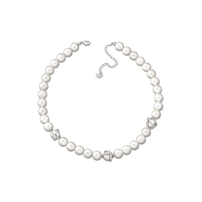 Collier Perle Minimaliste Haut de Gamme Swarovski Femme collier Blanc 1179752 Box (Random Color) white
