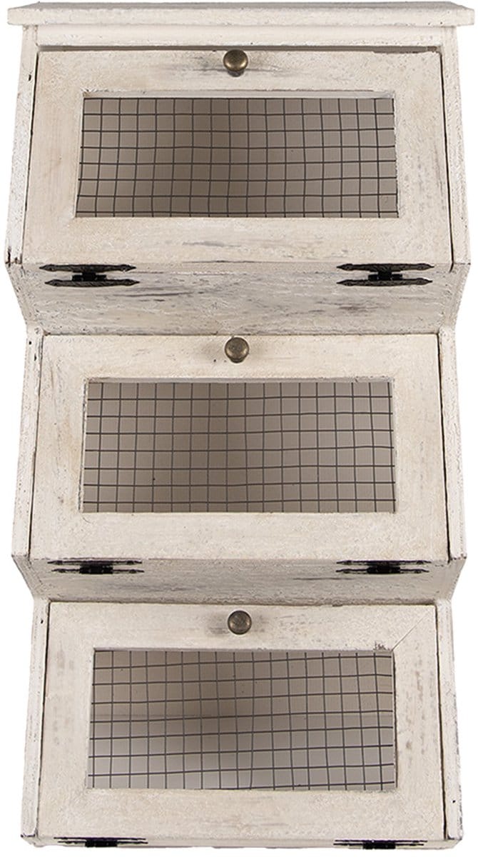 Clayre & Eef Wandkast 33x25x61 cm Wit Hout