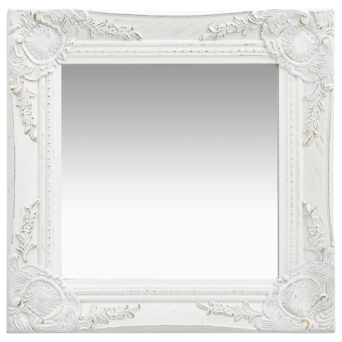 vidaXL - Wandspiegel - barok - stijl - 40x40 - cm - wit