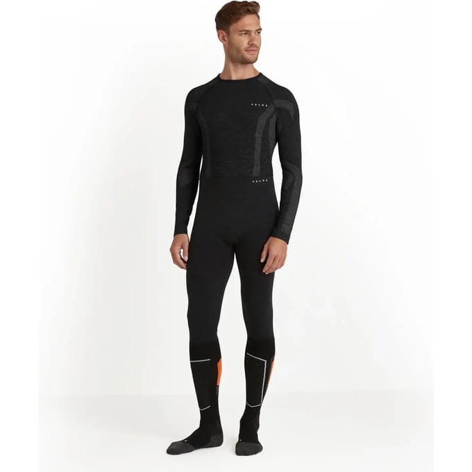FALKE 3/4 Wool-Tech Tights sneldrogend wol functioneel functioneel ondergoed heren zwart - maat M