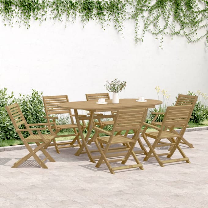 vidaXL - Inklapbare - stoelen - 8 - st - 54,5x61,5x86,5 - cm - acaciahout