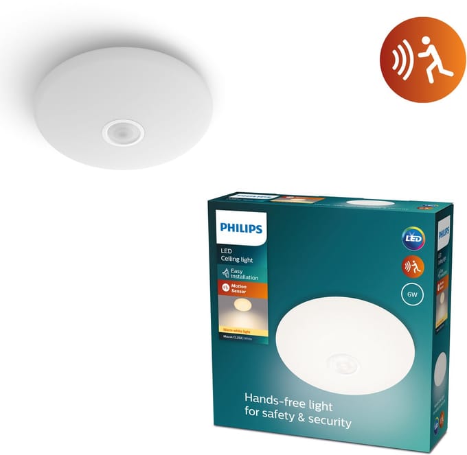 Philips Mauve ceiling with sensor Ø250 mm 6W 2700K white