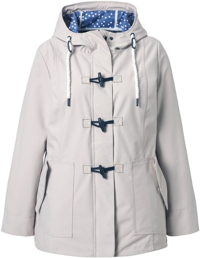 Ulla Popken - Dames - HYPRAR softshell jas waterafstotend knoopsluiting - Lichtchampagne - Maat 54+