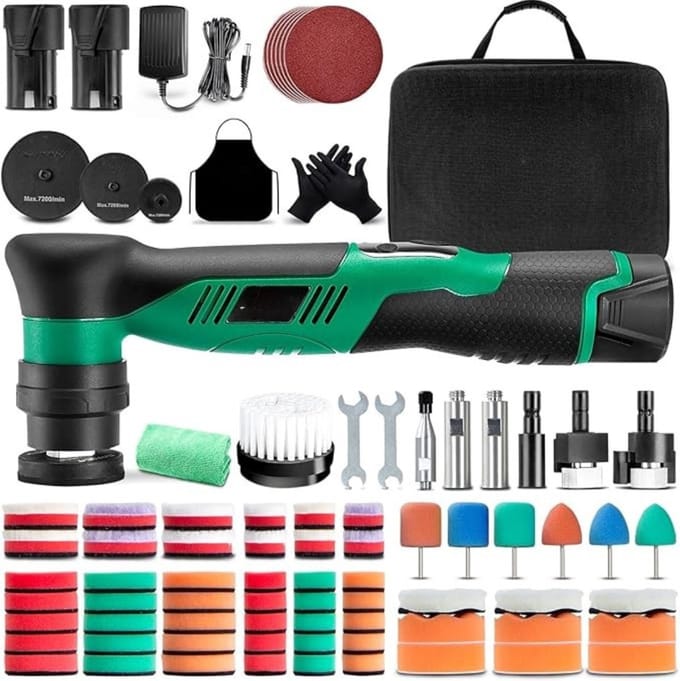 AMA® Polijstmachine Auto - Polijstset - Polijstmachine - Inclusief Accessoires - Draadloos