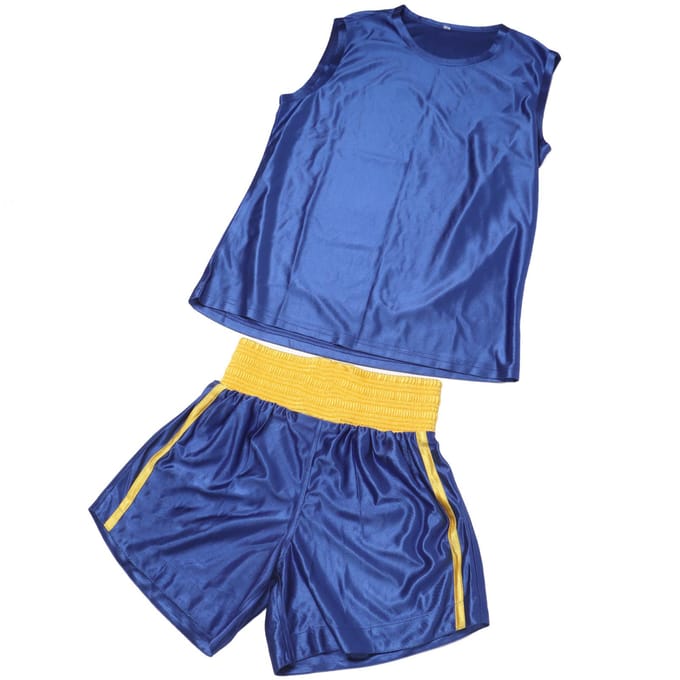 Kids Boksuniform Elastische Taille Sanda Mauy Thai Trainingspak Outfit voor Competitie blue