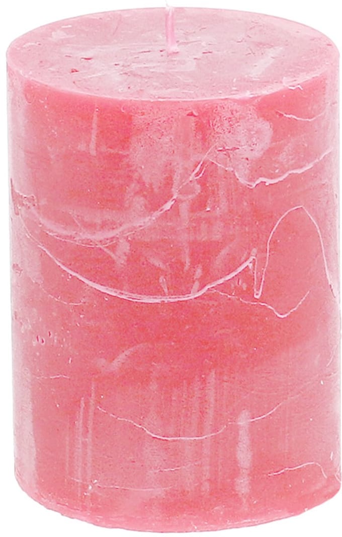 Effen gekleurde kaarsen roze 60x80mm 4st, 4 Stück