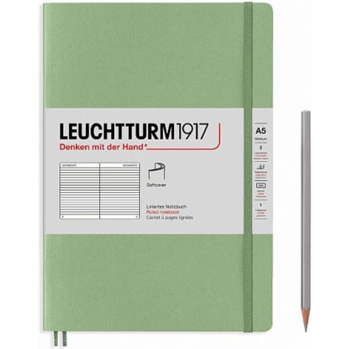 Leuchtturm1917 notitieboekje softcover medium a5 gelinieerd sage