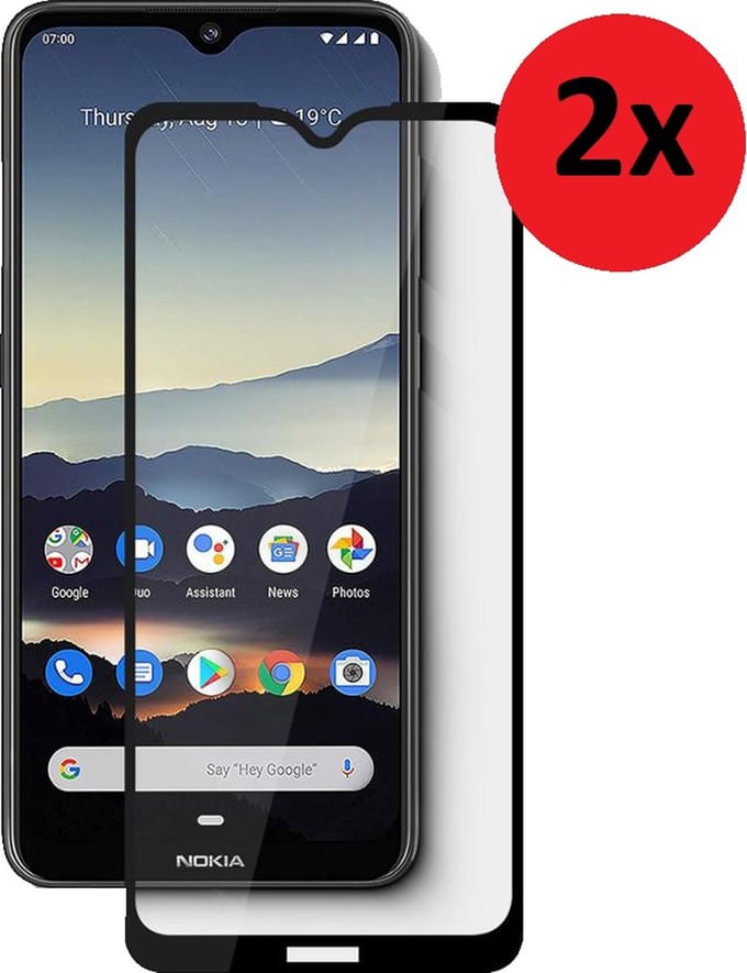 Full Screenprotector Geschikt voor Nokia C30 - Nokia C30 Full Tempered Glass 2x