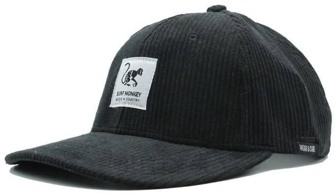 Surf Monkey - Corduroy baseballpet - gerecycled polyester - Eén maat - zwart