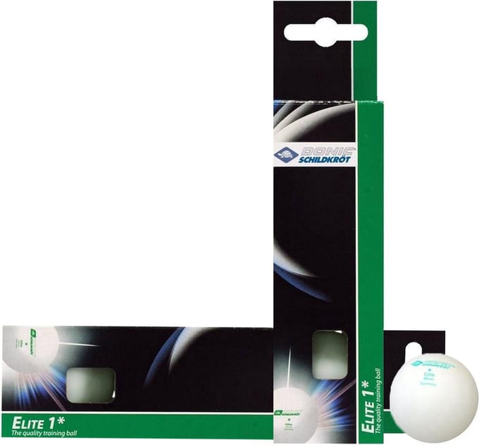 Donic Schildkröt Tafeltennisballen Elite 1* - wit - overdoos 10x3 stuks