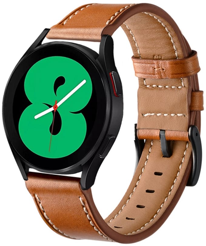By Qubix - lederen bandje - Bruin - geschikt voor Huawei Watch 5 - 46mm