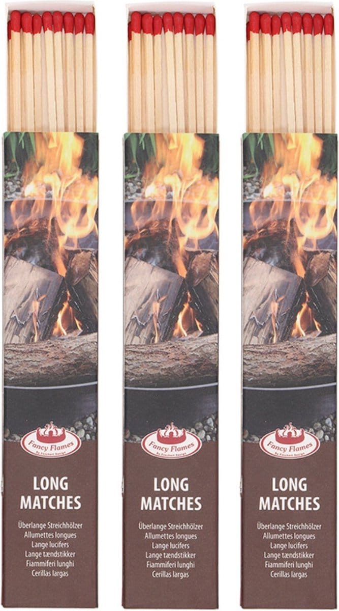 Fancy Flames BBQ/Barbecue lucifers - 30x - lange lucifers - 21 cm