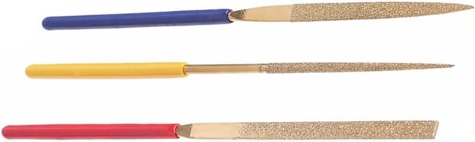 Set van 3 Mini Diamant Vijlenset voor Hout, Metaal en Glasbewerking - Titanium Coating, 100mm