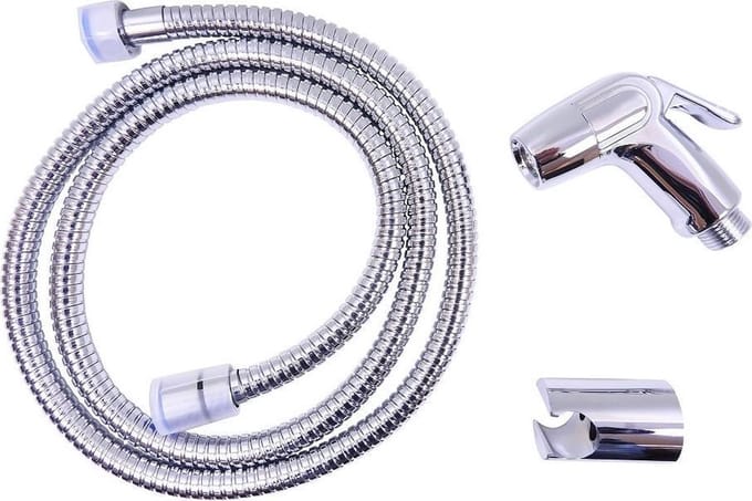 WillieJan Toiletdouche Set A201 - Verchroomd ABS - Compact - Set; Bidet Sprayer, Slang en Ophangbeugeltje