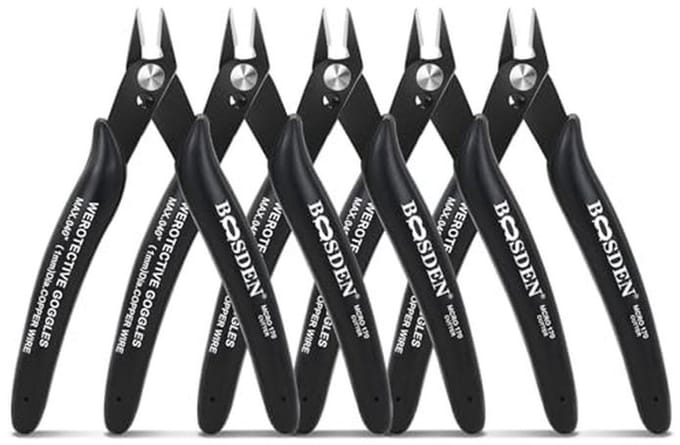 Flush Cut Pliers Set - 5 Inch Precision Wire Cutters for Crafts & Electronics