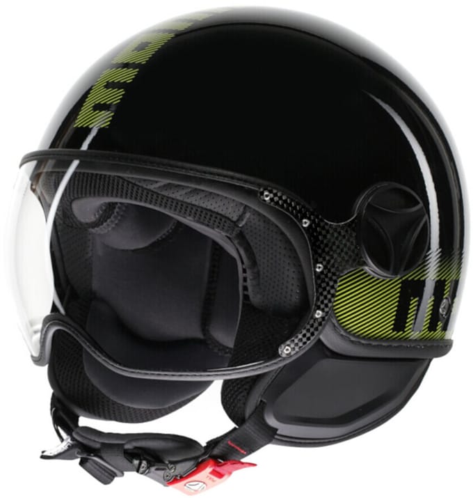 Momodesign FGTR Classic Stripes Zwart Neon Geel Jethelm - Helm