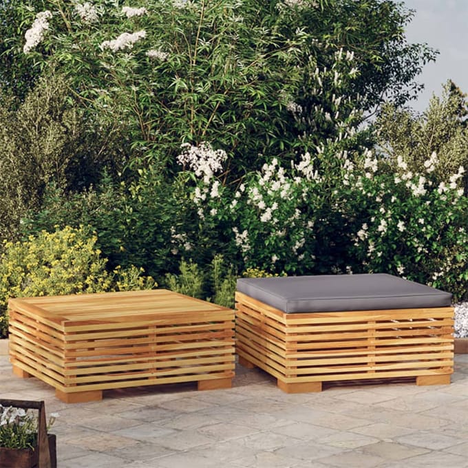 vidaXL - 2-delige - Loungeset - massief - teakhout