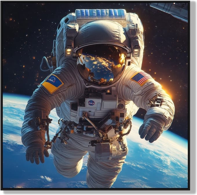Schilderij 100x100cm astronaut