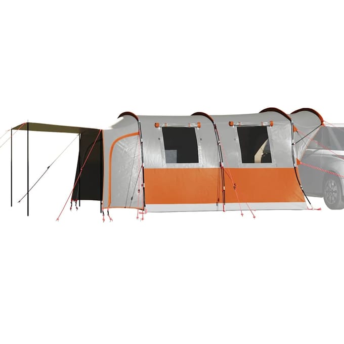 vidaXL - Autotent - 4-persoons - waterdicht - grijs - en - oranje
