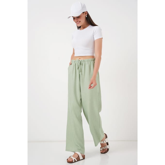Brede Loose Fit Broek met Trekkoord