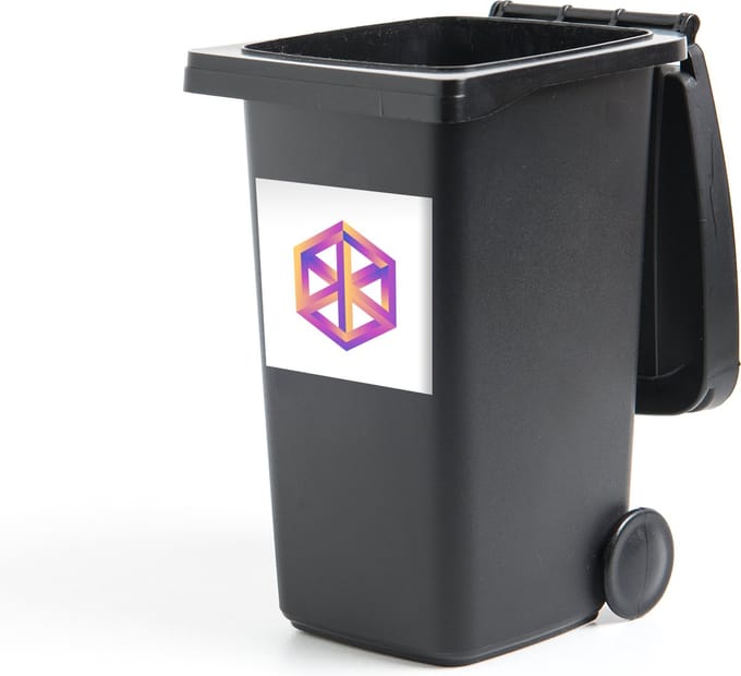 Container sticker Optische illusie geometriek - 40x40 cm - Kliko sticker