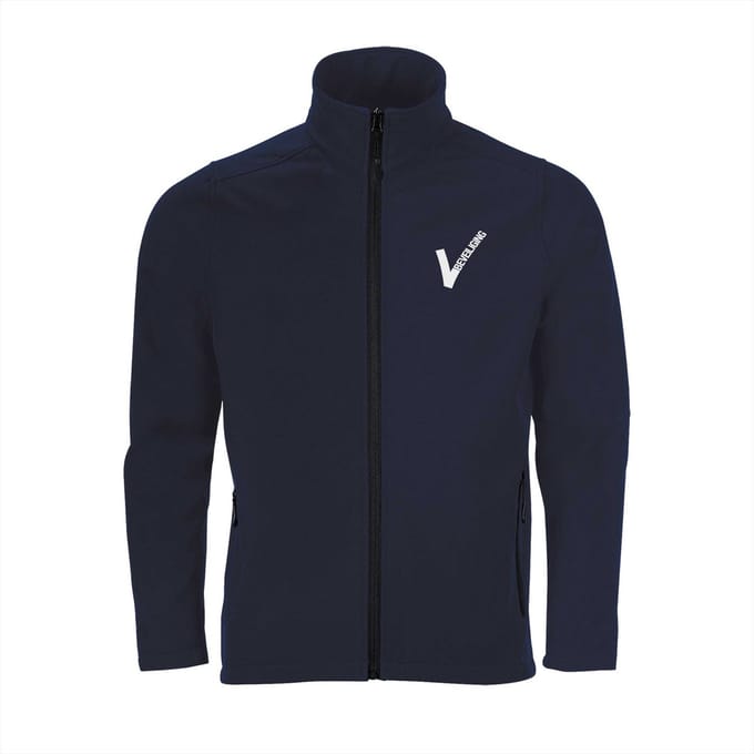 Security Softshell Jas met Beveiliging Logo – Waterafstotend – 2-Laags – Zonder Capuchon - Navy - 3XL