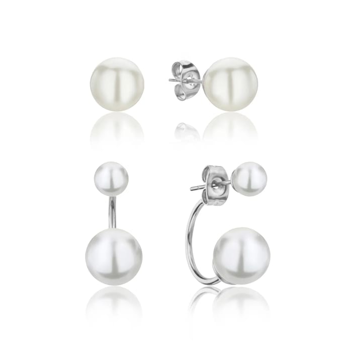 Set van 2 paar damesoorbellen Isabella Ford Agata Pearl
