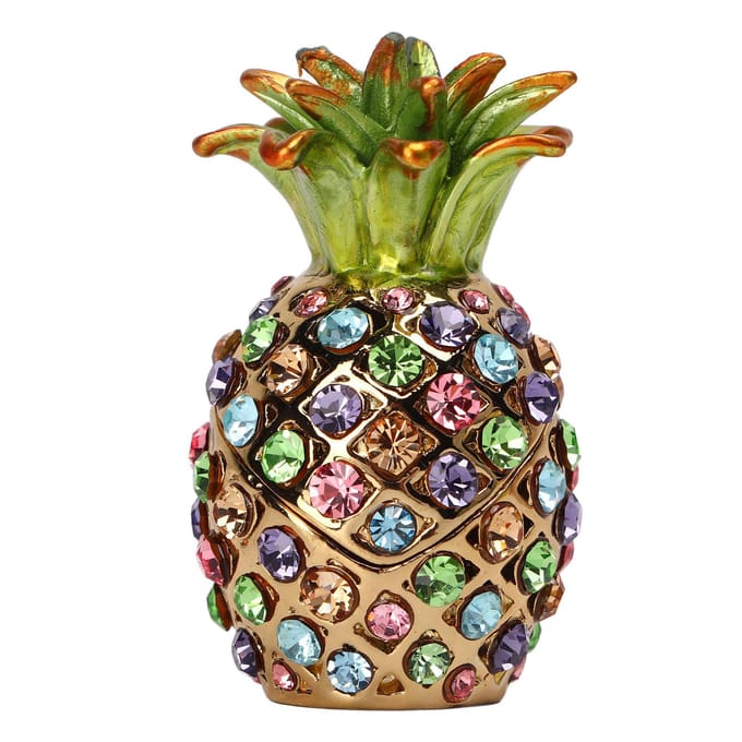Boîte à Bijoux Ananas Taille Mini Strass Alliage Couleurs Vives Large Application Boîte Bijoutée pour brown