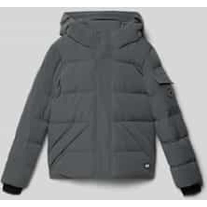 Regular fit gewatteerd jack met logo-applicatie, model 'Camden'
