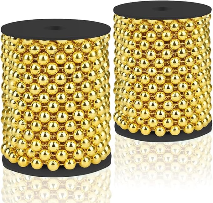 Gouden Parelslinger Feestdecoratie - 15 meter Luxe Parelketting