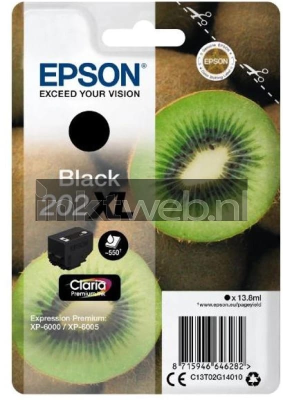 Original Ink Cartridge Epson Singlepack Black 202XL Claria Premium Ink Black