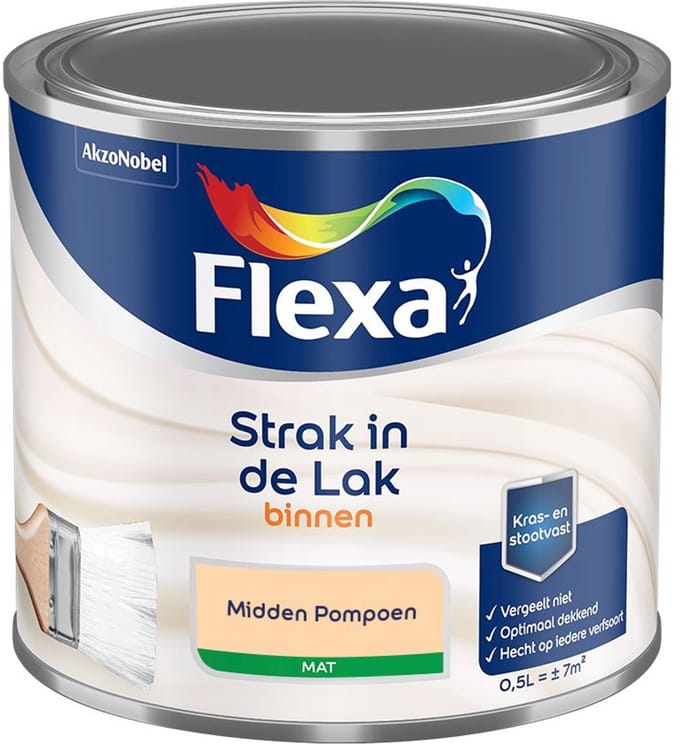 Flexa - Strak In De Lak Binnenlak Mat - Midden Pompoen - Mengverf - 500 Ml