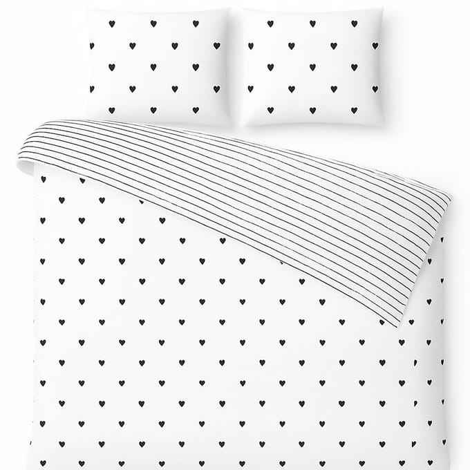 Vtwonen - Striped Love dekbedovertrek - Lits-Jumeaux - 240x200/220cm - Wit