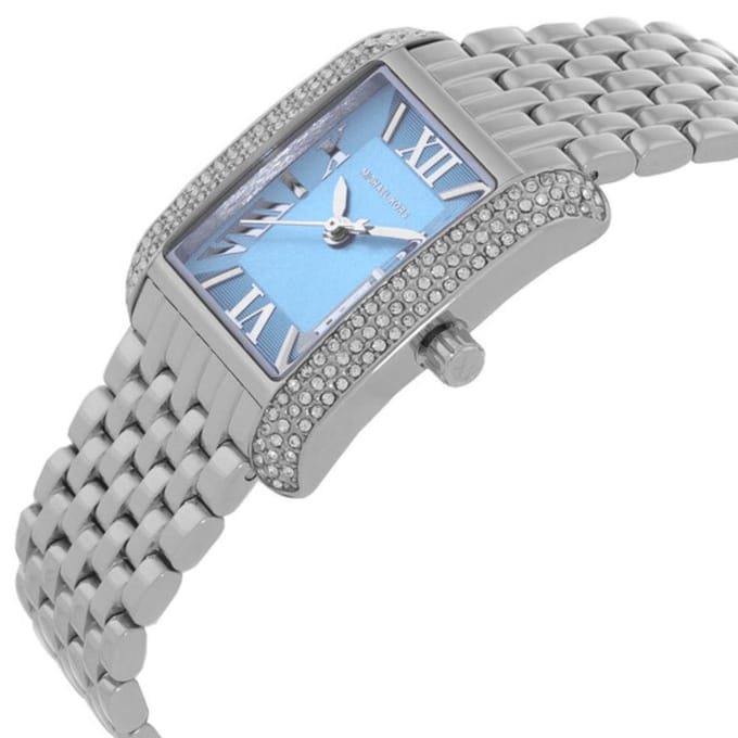 Michael Kors MK4829 Emery Blauwe Wijzerplaat Dameshorloge 27mm zilver