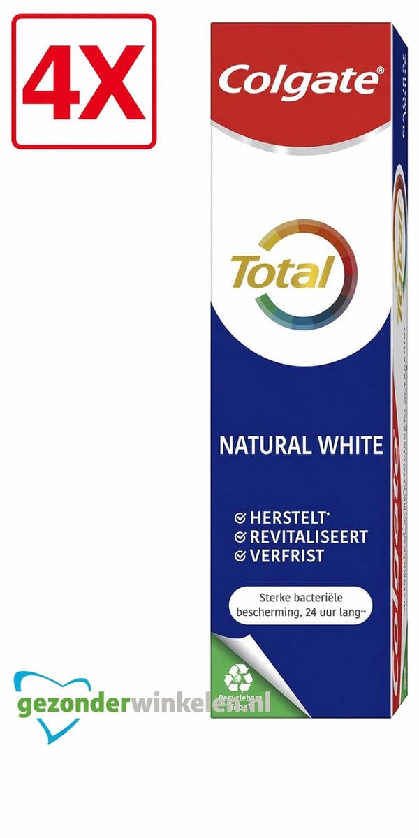 4 x Colgate - Tandpasta - Total - Natural White - 75ml