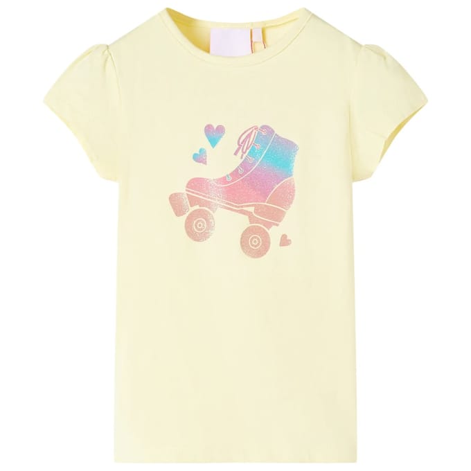 vidaXL Kindershirt 128 zachtgeel