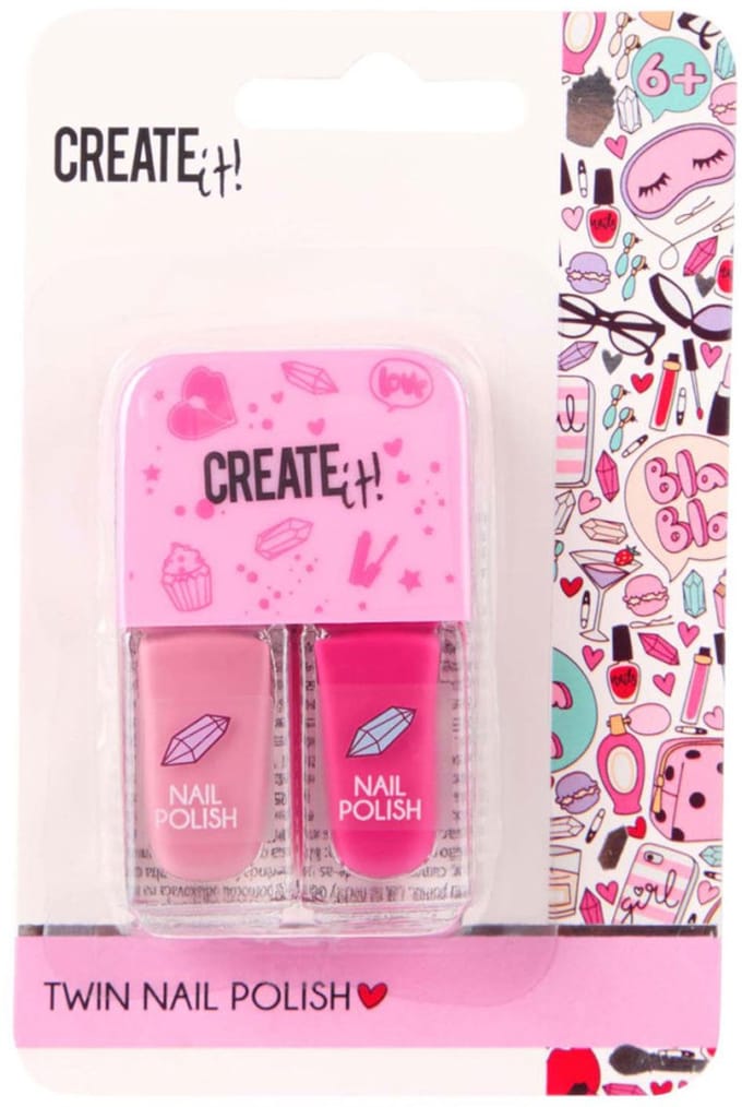 Create It! Duo Nagellak - Licht & Donker Roze - Vanaf 6 jaar - Jongen & Meisjes - Nagels Versieren - Creatief
