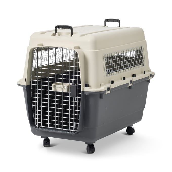 Transportbox Feria met Wieltjes - Maat 5: M, antraciet/beige