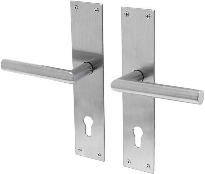 Lavuzo deurkruk Nuoro RVS | Deurklink op schild PC72 | Per set | Deurkruk