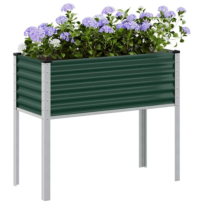 vidaXL - Plantenbak - Groen - 100x45x90 - cm - Staal