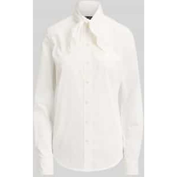 regular fit vrijetijdsblouse van puur katoen met strik